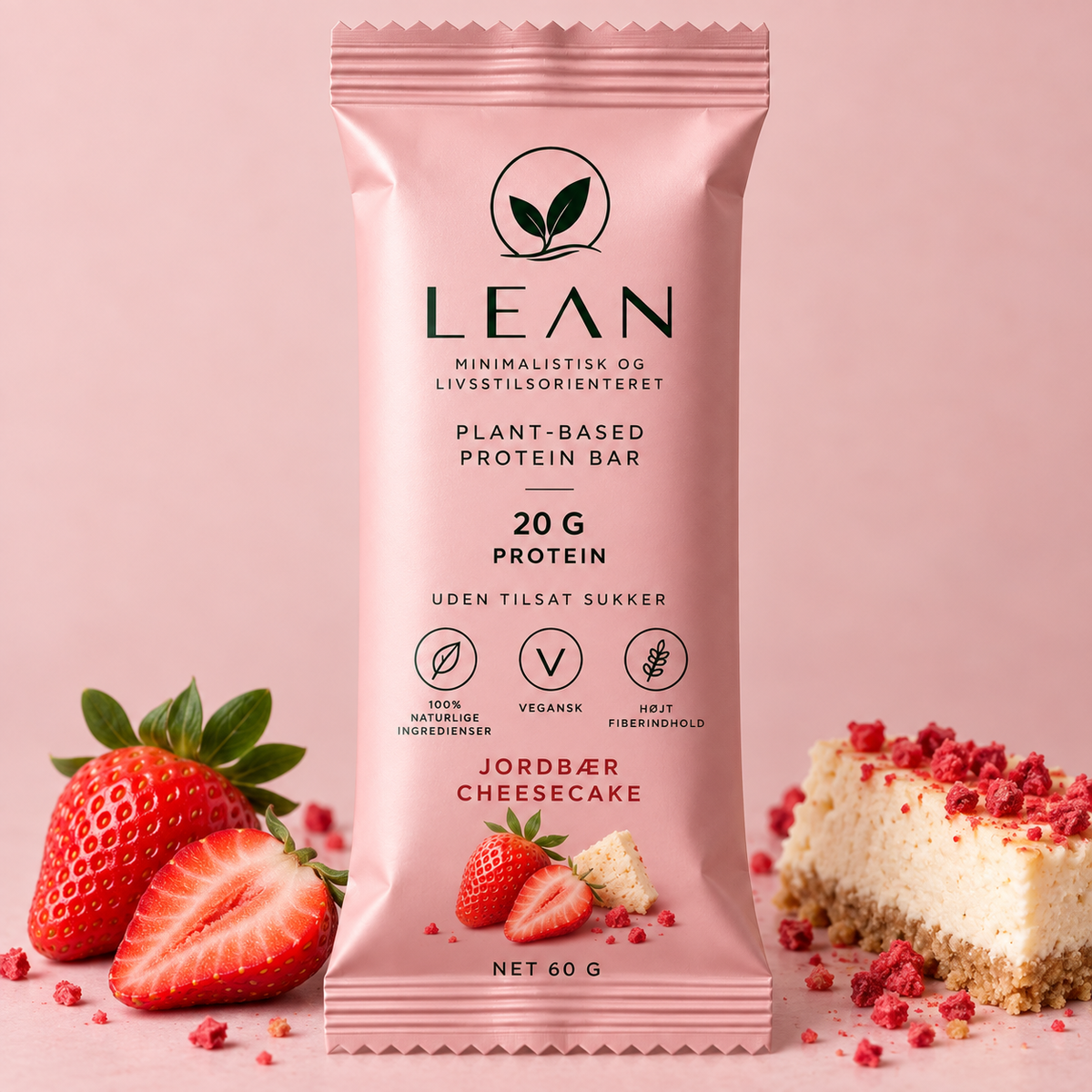LEAN Proteinbar - Jordbær og Cheesecake
